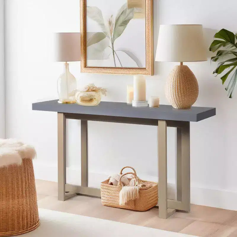 Console minimaliste gris et beige, monobloc