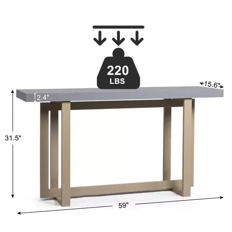 Console minimaliste gris et beige, monobloc