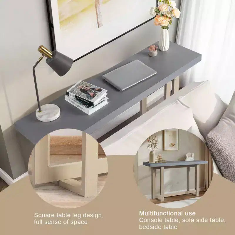 Console minimaliste gris et beige, monobloc