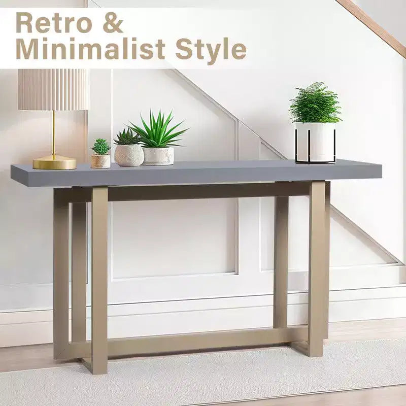 Console minimaliste gris et beige, monobloc