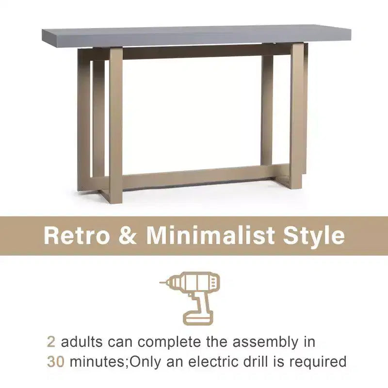 Console minimaliste gris et beige, monobloc