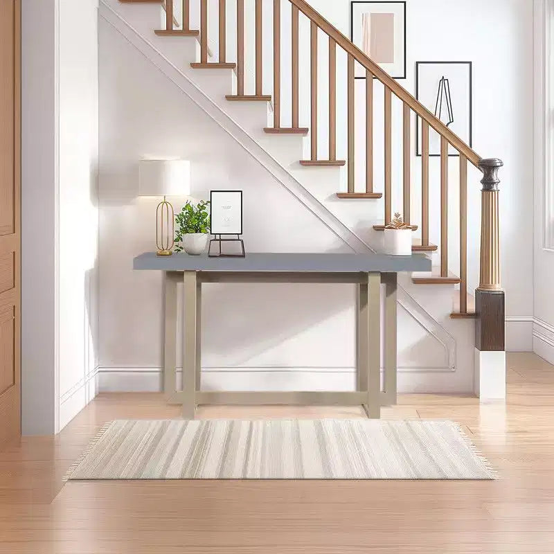 Console minimaliste gris et beige, monobloc