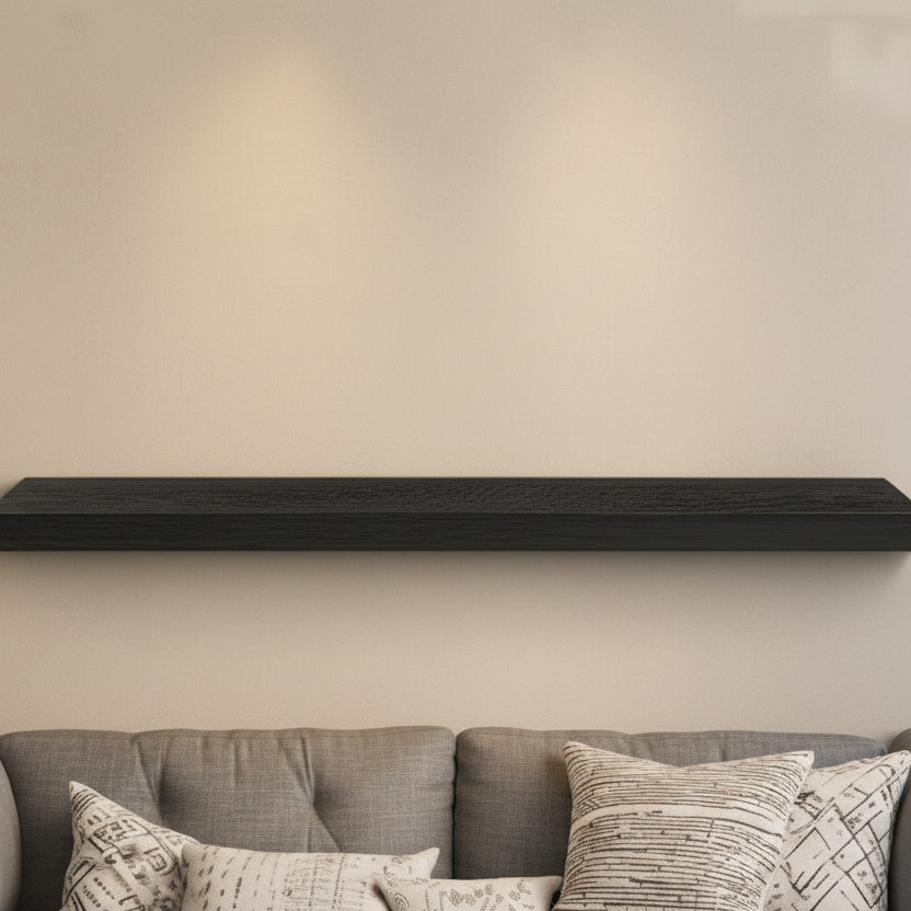 Étagère murale flottante en bois noir, 43 po