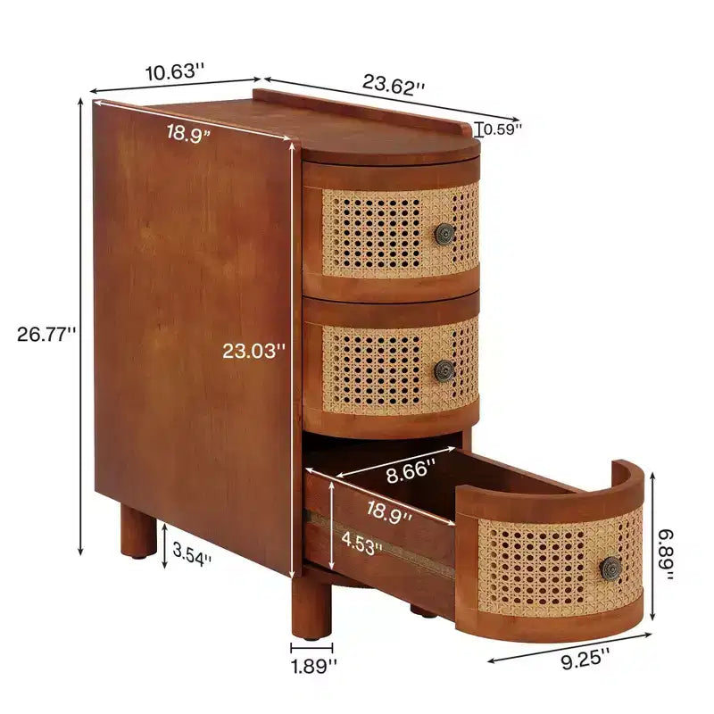 Table d'appoint ovale étroite à 2 tiroirs (pour 1) Noire / Marron / Chêne brun / Blanc cassé / Noyer