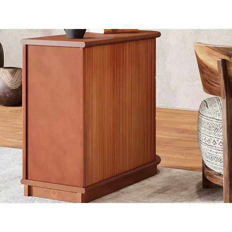 Table d'appoint ovale étroite à 2 tiroirs (pour 1) Noire / Marron / Chêne brun / Blanc cassé / Noyer