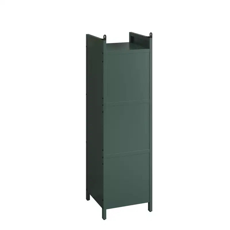 Armoire de rangement en fer noir/vert foncé avec portes vitrées, 3 ou 4 niveaux, pour 1 personne