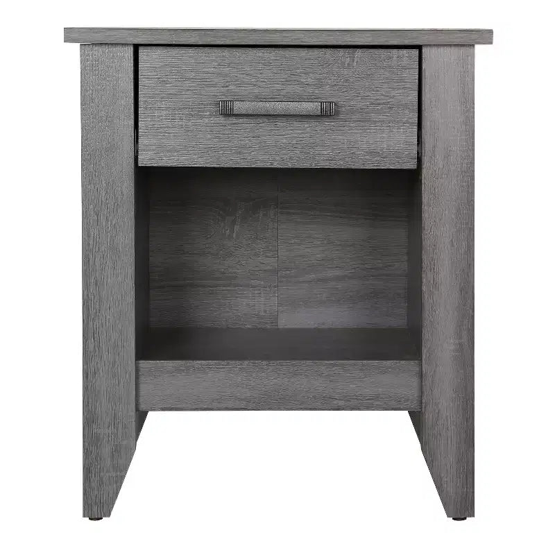 Table de chevet grise à 1 tiroir avec étagère ouverte