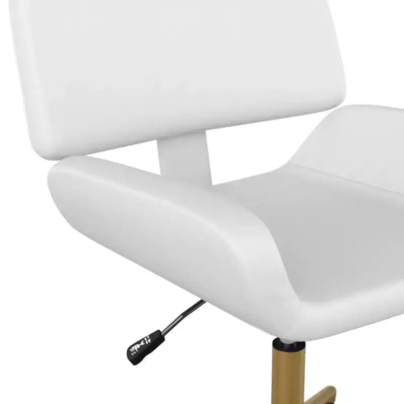 Chaise de bureau sans accoudoirs en similicuir gris avec hauteur réglable, pour 1 personne