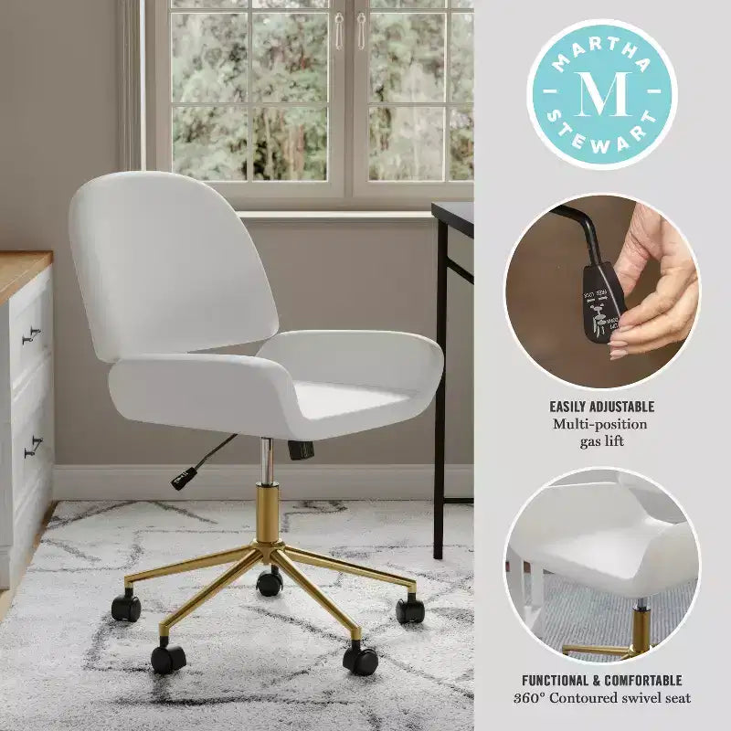 Chaise de bureau sans accoudoirs en similicuir gris avec hauteur réglable, pour 1 personne