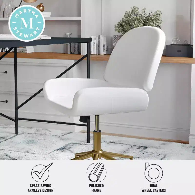Chaise de bureau sans accoudoirs en similicuir gris avec hauteur réglable, pour 1 personne