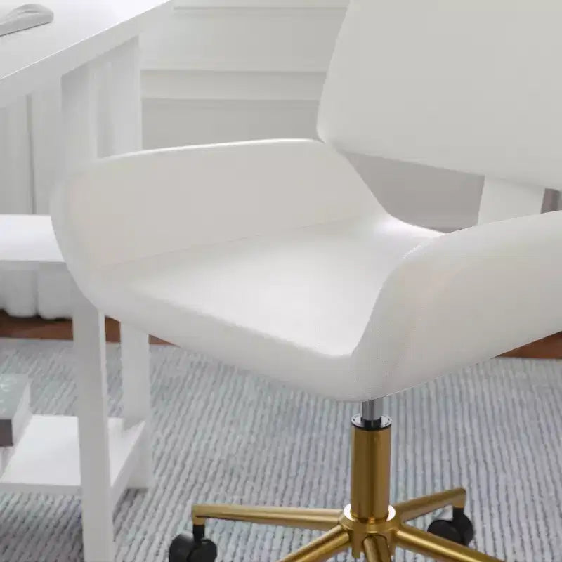 Chaise de bureau sans accoudoirs en similicuir gris avec hauteur réglable, pour 1 personne