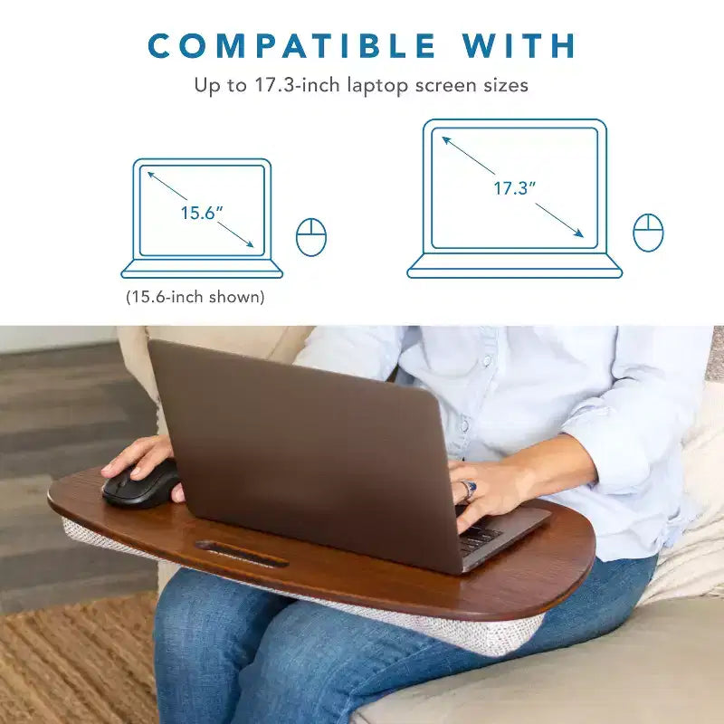 Tablette de lit en bambou marron/blanc cassé – un seul utilisateur