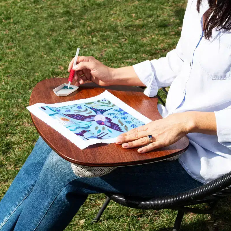 Tablette de lit en bambou marron/blanc cassé – un seul utilisateur