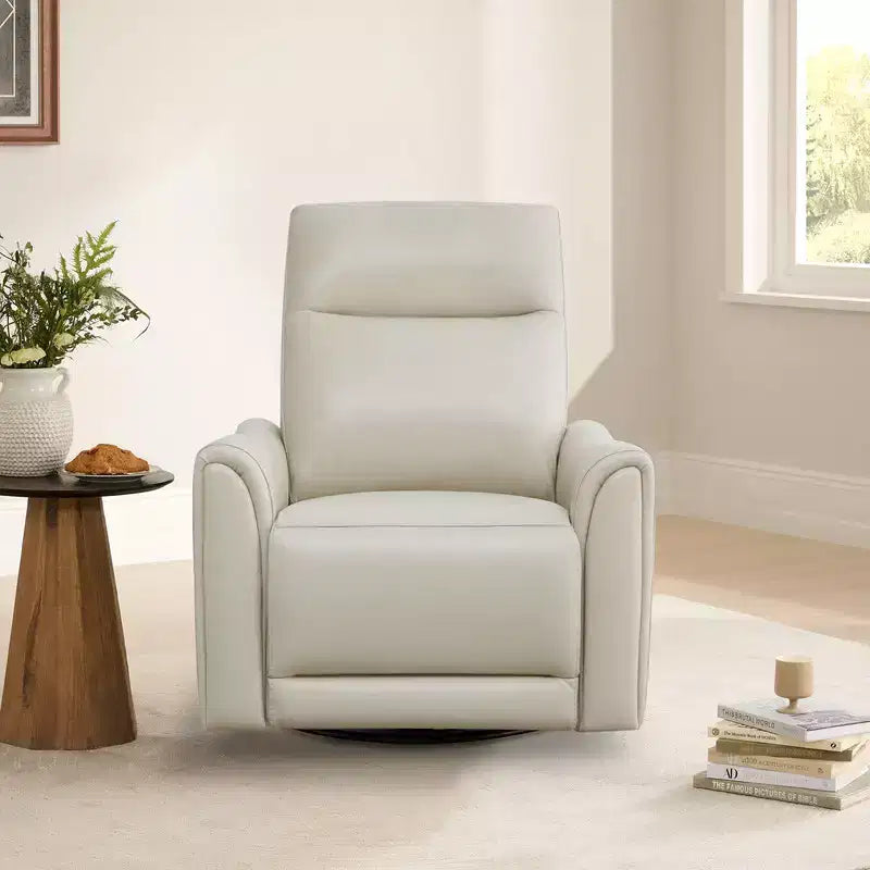 Fauteuil inclinable motorisé pivotant et glissant, gris clair et couleur selle, une place