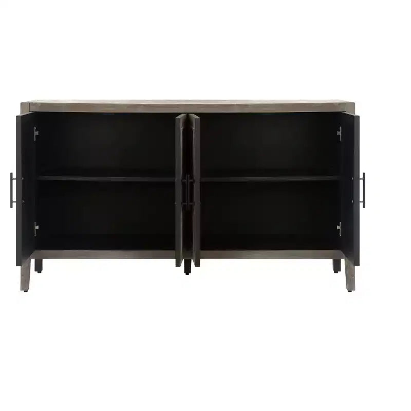 Buffet Vintage 4 Portes 152 cm Noir Antique / Marron Antique