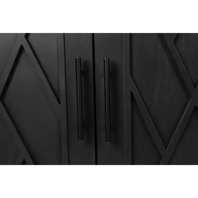 Buffet Vintage 4 Portes 152 cm Noir Antique / Marron Antique