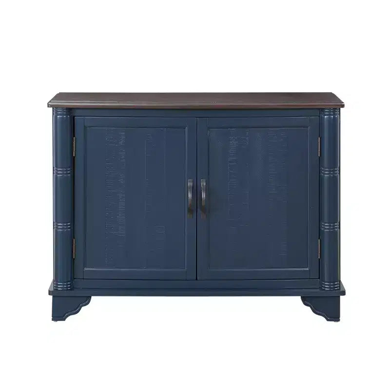 Bahut à 2 portes espresso clair / bleu marine – Pin, 40 po.