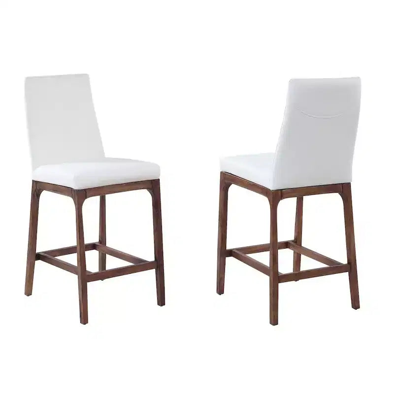 Tabouret de comptoir rembourré gris/noyer, 1 place