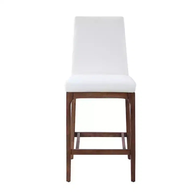 Tabouret de comptoir rembourré gris/noyer, 1 place