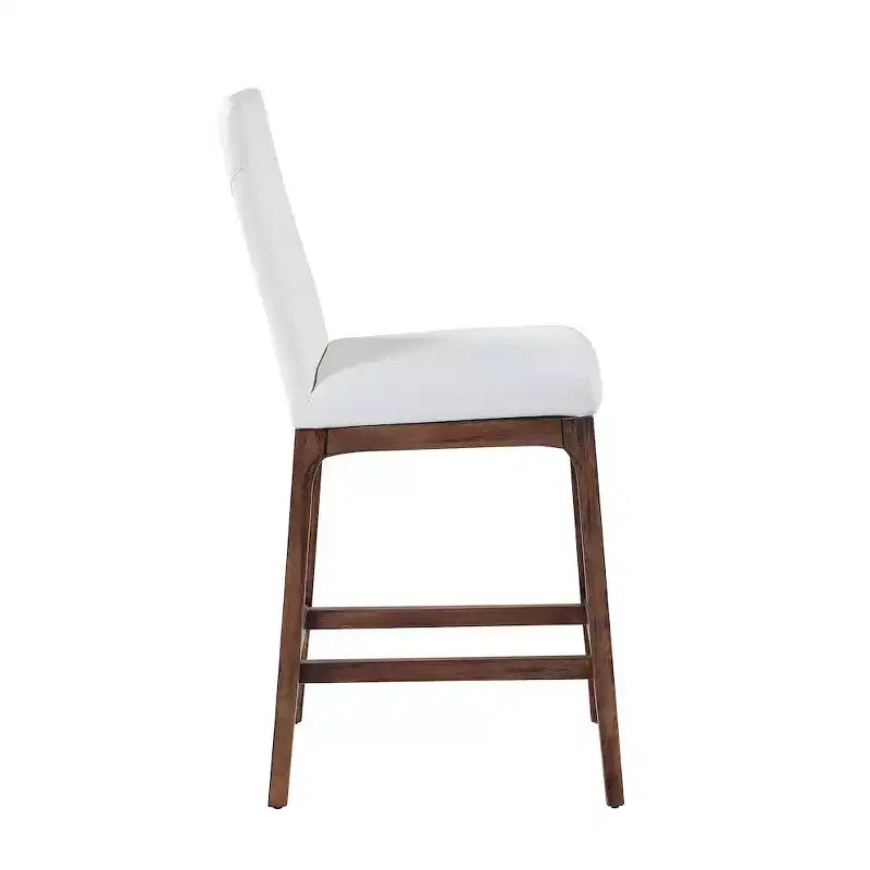 Tabouret de comptoir rembourré gris/noyer, 1 place