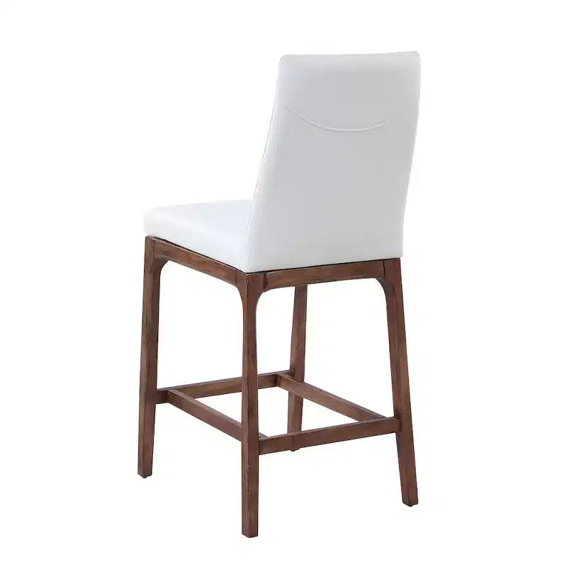 Tabouret de comptoir rembourré gris/noyer, 1 place