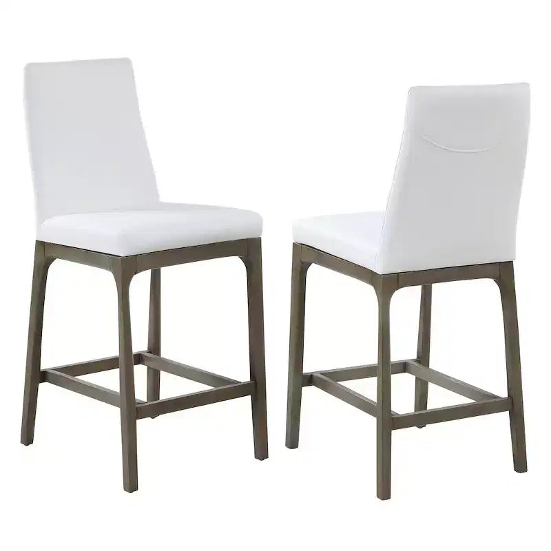 Tabouret de comptoir rembourré gris/noyer, 1 place