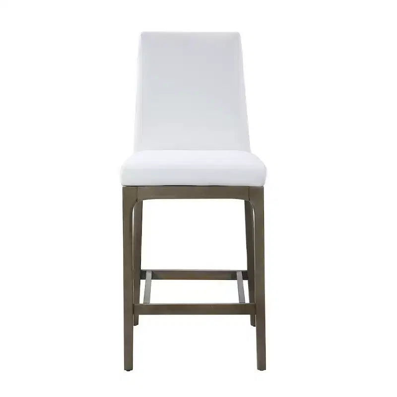 Tabouret de comptoir rembourré gris/noyer, 1 place