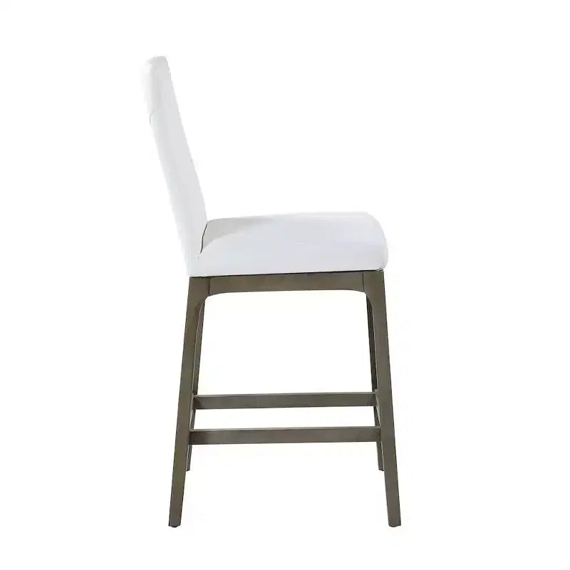 Tabouret de comptoir rembourré gris/noyer, 1 place