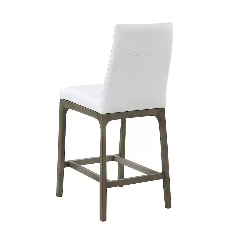 Tabouret de comptoir rembourré gris/noyer, 1 place