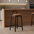 Meridian Furniture,Calvin Cognac Vegan Leather Stool