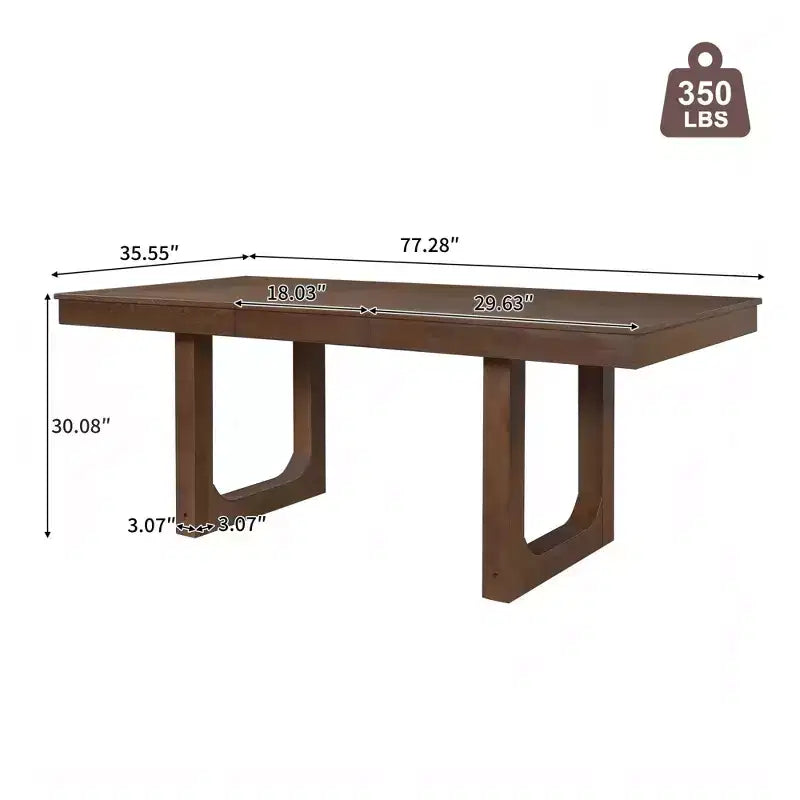 Table à manger extensible rectangulaire Noyer/Naturel, 4 places