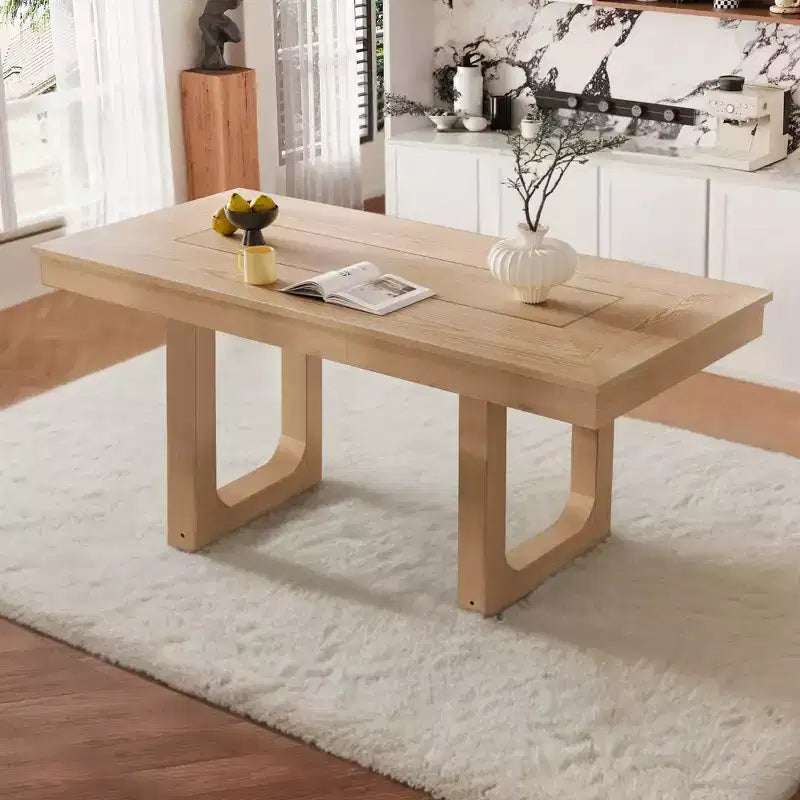 Table à manger extensible rectangulaire Noyer/Naturel, 4 places