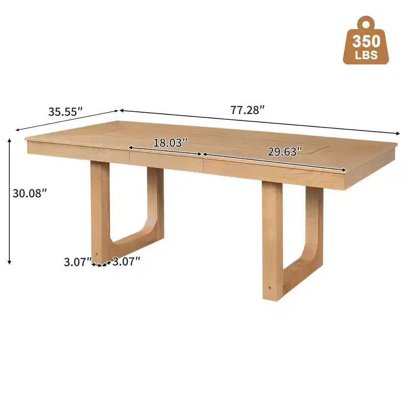 Table à manger extensible rectangulaire Noyer/Naturel, 4 places