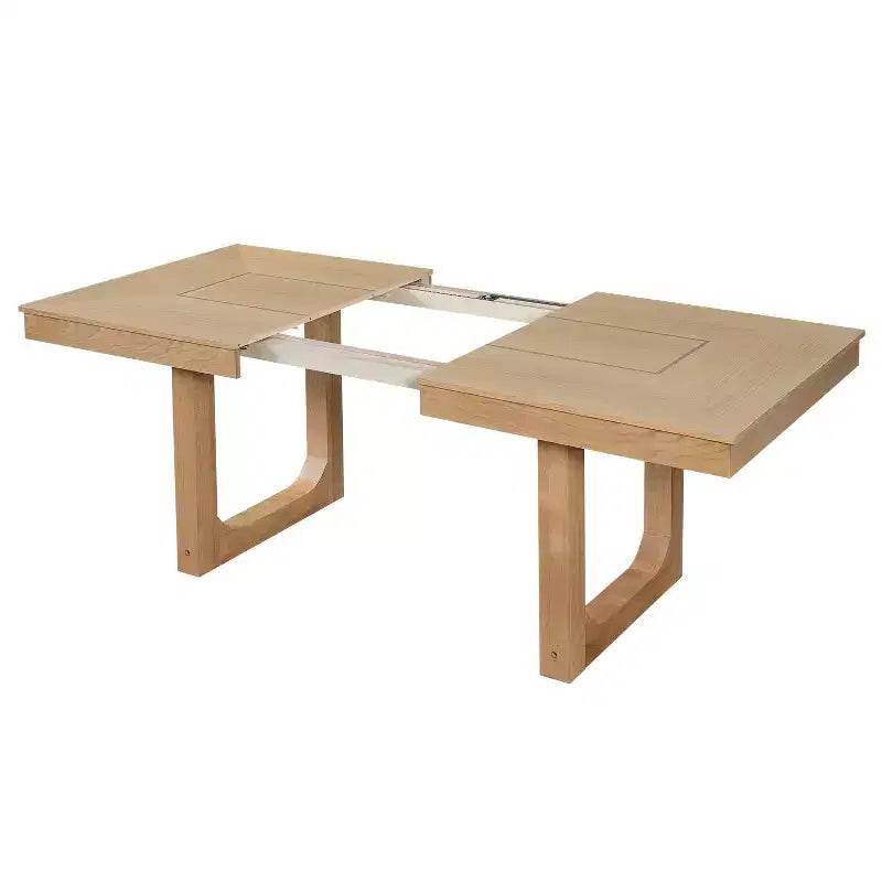 Table à manger extensible rectangulaire Noyer/Naturel, 4 places