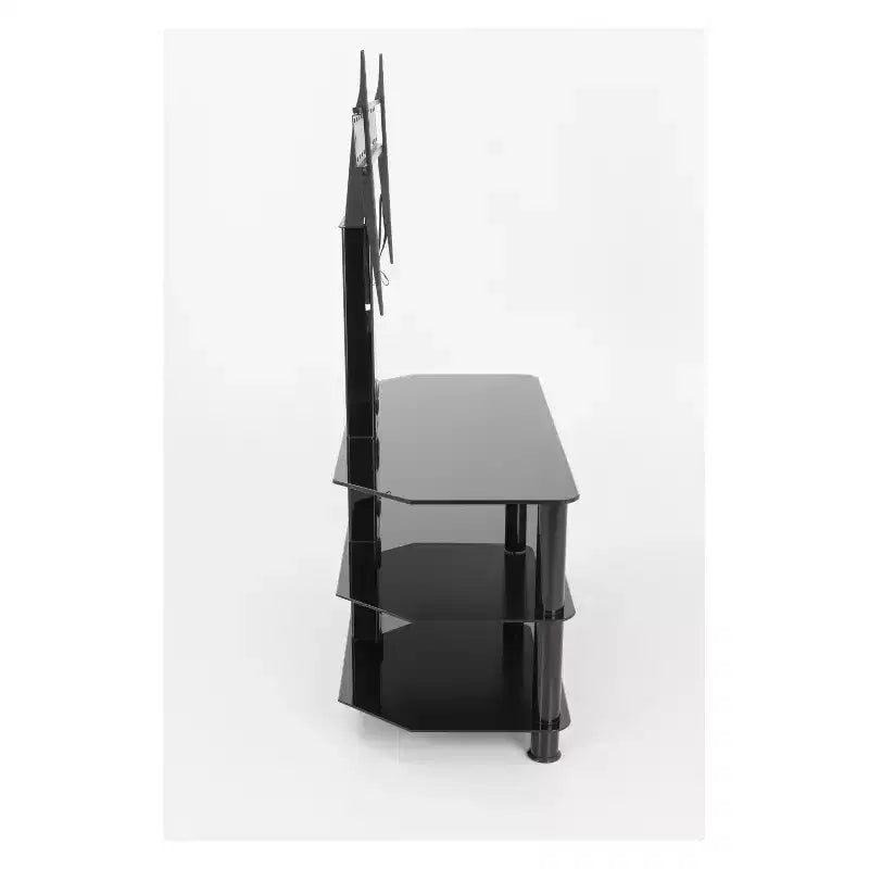 Meuble TV avec support intégré – Noir, 3 étagères, pour TV jusqu'à 60"