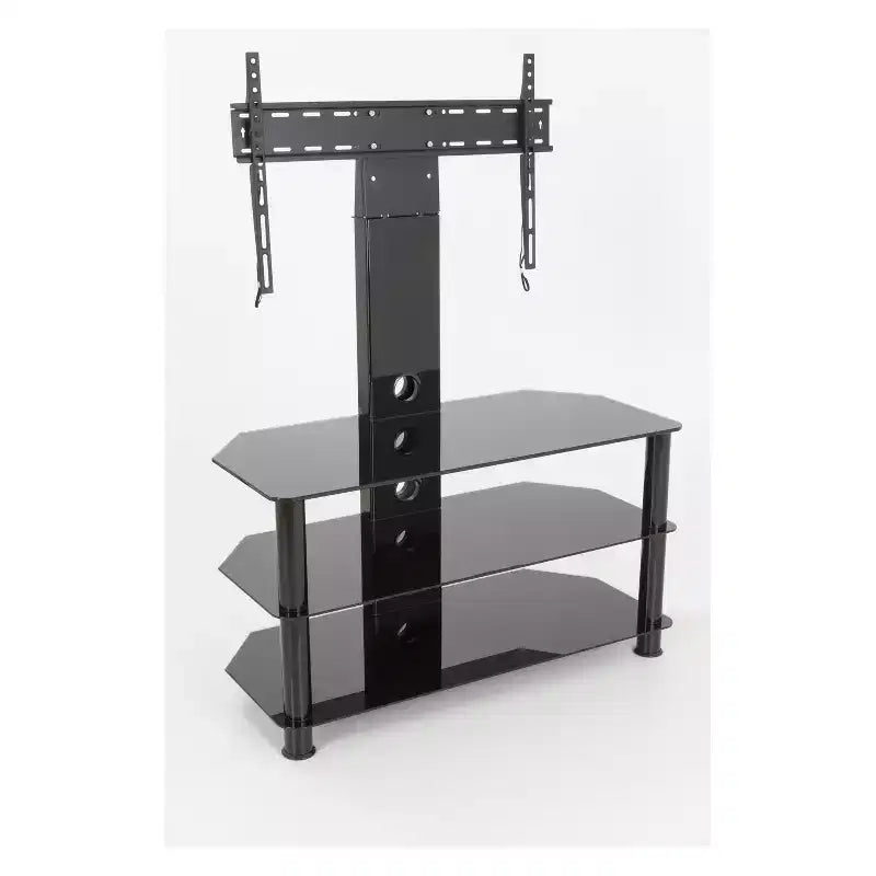 Meuble TV avec support intégré – Noir, 3 étagères, pour TV jusqu'à 60"