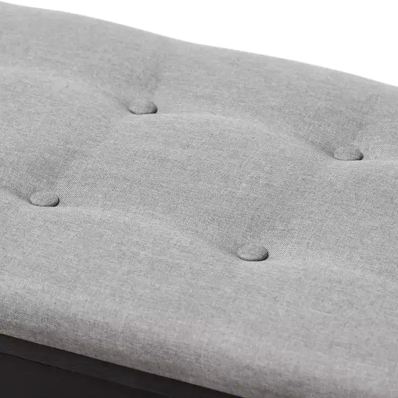 Banc de rangement d'entrée gris clair et marron foncé avec casiers à chaussures, 1 place