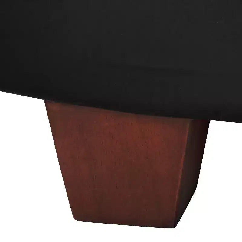 Ottoman de rangement rond noir en similicuir avec couvercle capitonné, 1 place