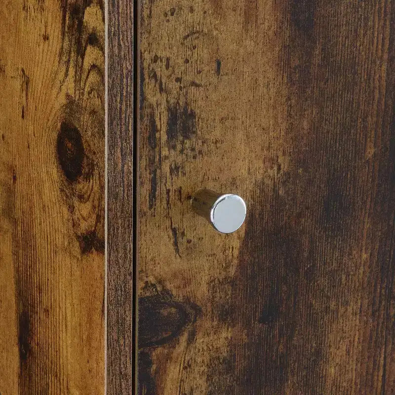 Armoire de rangement à 3 portes avec étagère à cases ouvertes Merisier / Faux bouleau / Marbre blanc / Bois de grange / Rose
