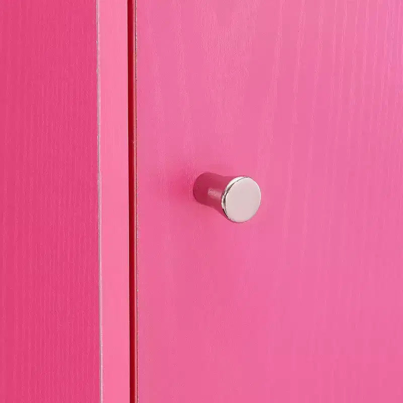 Armoire de rangement à 3 portes avec étagère à cases ouvertes Merisier / Faux bouleau / Marbre blanc / Bois de grange / Rose