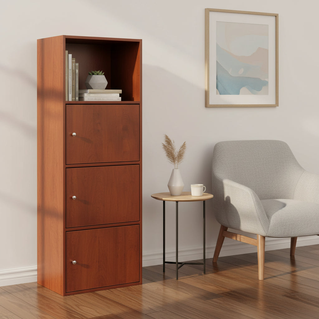 Breighton Home VersaStorage Tri-Door Cabinet with Cubby Storage and Shelf
