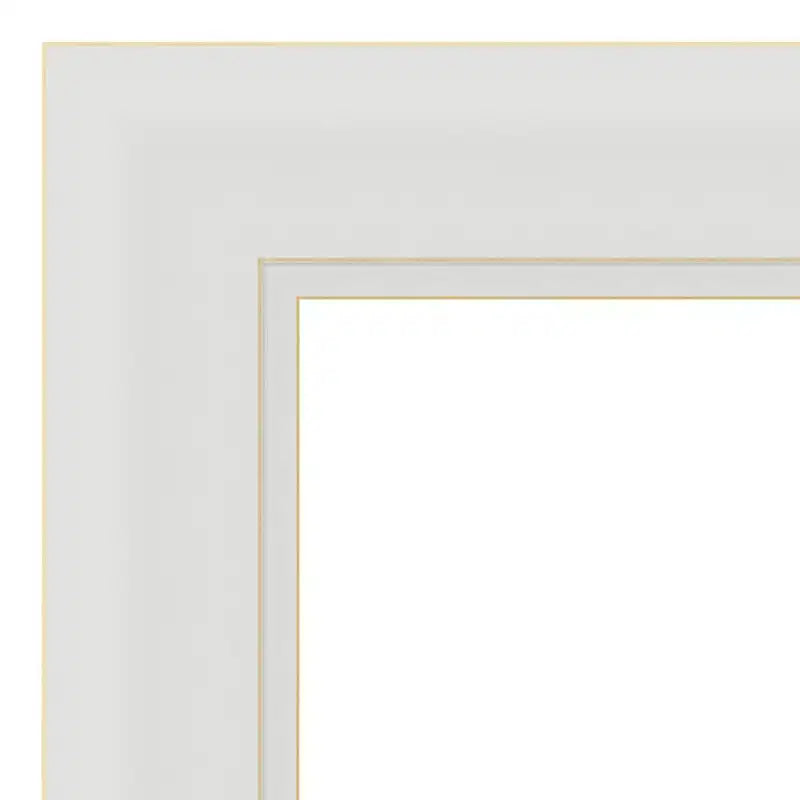 Miroir mural rectangulaire biseauté avec cadre blanc